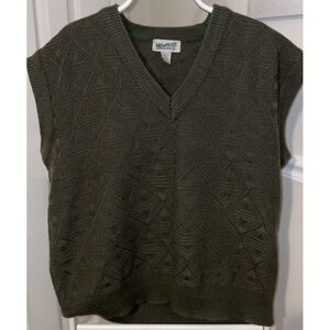 Newport 1921 Sportswear Sweater Vest Green Knitted Size Xlg Vintage, Grandpa